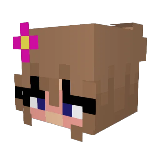 FingerMerchant Minecraft avatar head, 3D render