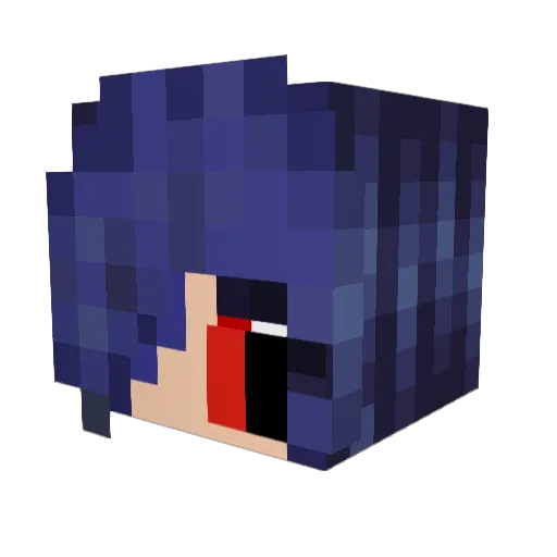 Fingig Minecraft avatar head, 3D render