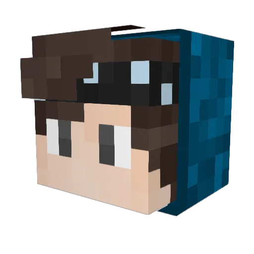 Finiasu Minecraft avatar head, 3D render