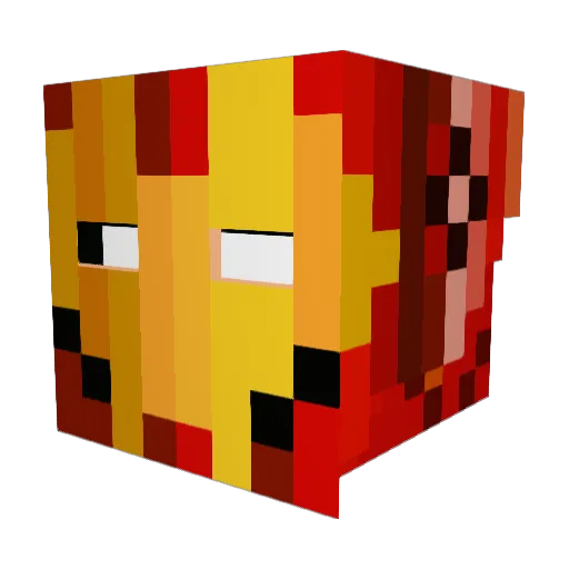 Finigen Minecraft avatar head, 3D render
