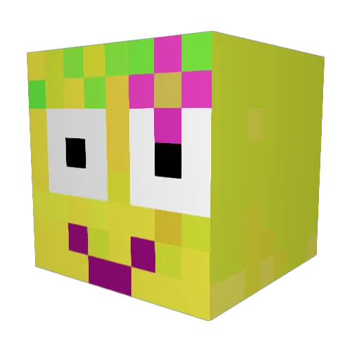 Finjalie Minecraft avatar head, 3D render