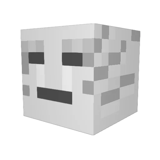 Finless Minecraft avatar head, 3D render