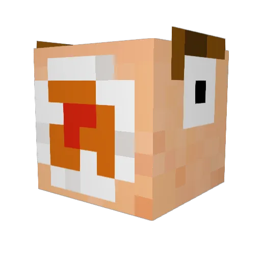 Finmen Minecraft avatar head, 3D render