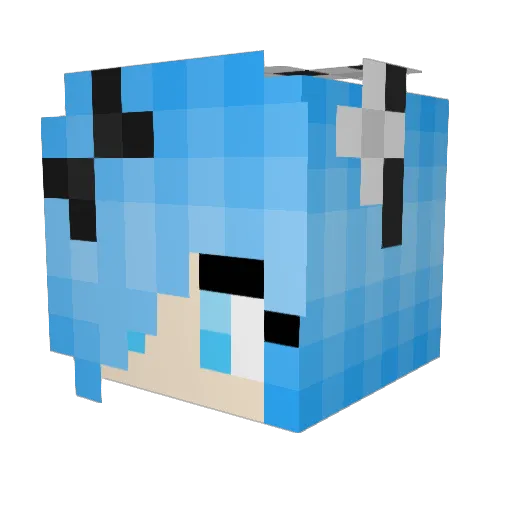 FinnCamo Minecraft avatar head, 3D render