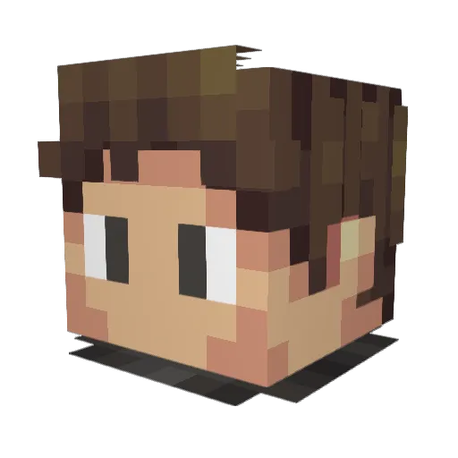 FinnSpuds Minecraft avatar head, 3D render
