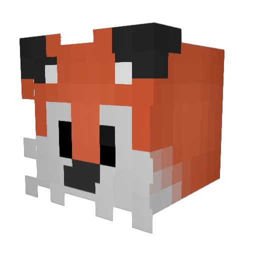 FinneganFox1 Minecraft avatar head, 3D render