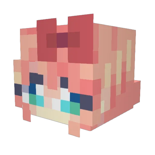 Finngame Minecraft avatar head, 3D render