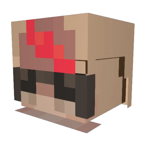 Finnibby Minecraft avatar head, 3D render