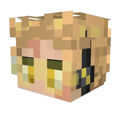 Finnickzwaves Minecraft avatar head, 3D render