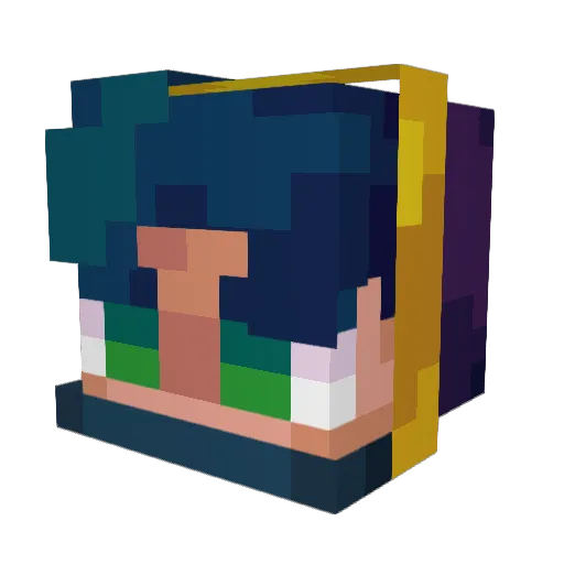 Fintris Minecraft avatar head, 3D render
