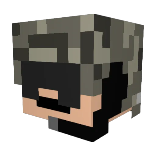 Finverin Minecraft avatar head, 3D render