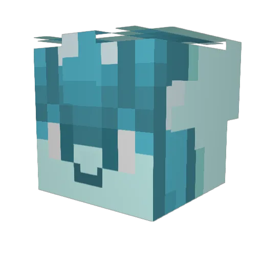 Fioceen Minecraft avatar head, 3D render