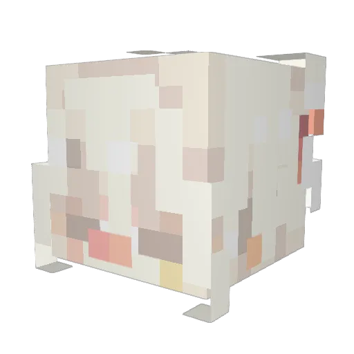 Fioho Minecraft avatar head, 3D render