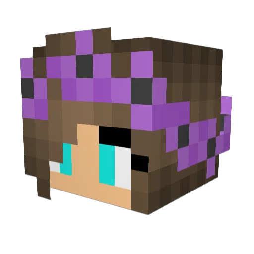 FioletowaMisia01 Minecraft avatar head, 3D render
