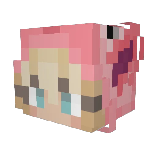 Fiomomo Minecraft avatar head, 3D render