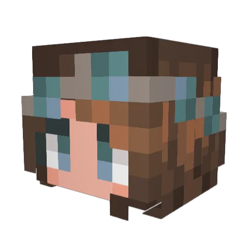 FionaCrusher Minecraft avatar head, 3D render