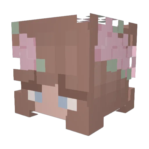 Fiordiluna Minecraft avatar head, 3D render