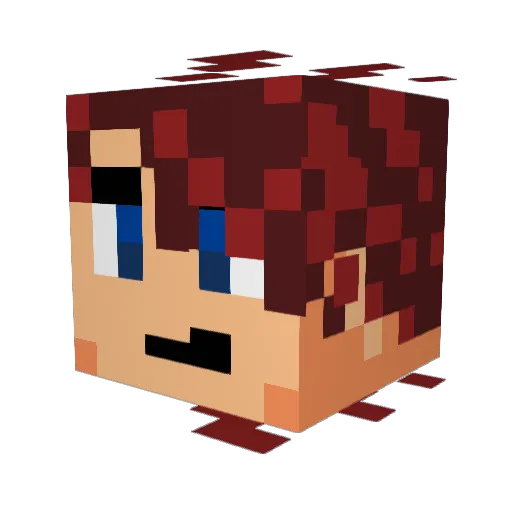 Fiphion Minecraft avatar head, 3D render