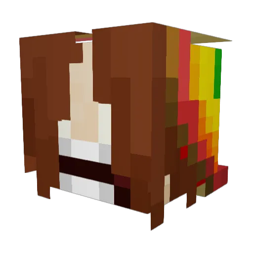 Fiple Minecraft avatar head, 3D render