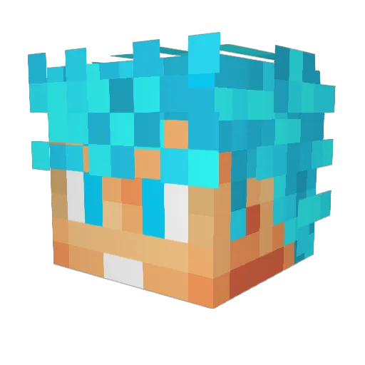 FiqhtMe Minecraft avatar head, 3D render