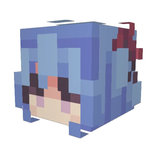 FirUchiha Minecraft avatar head, 3D render
