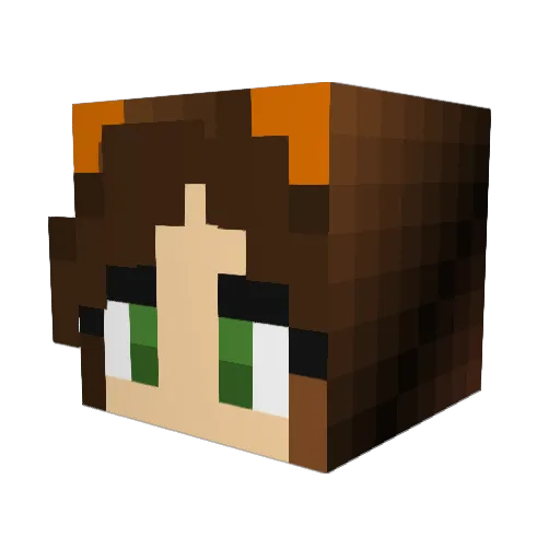 Firazia Minecraft avatar head, 3D render