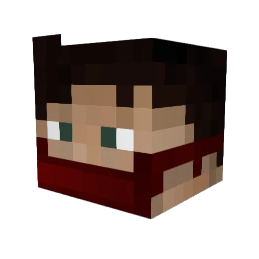 Fire2586 Minecraft avatar head, 3D render
