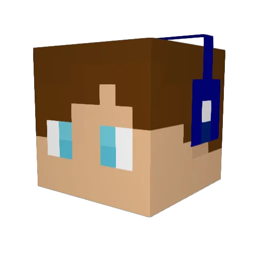 FireAA Minecraft avatar head, 3D render