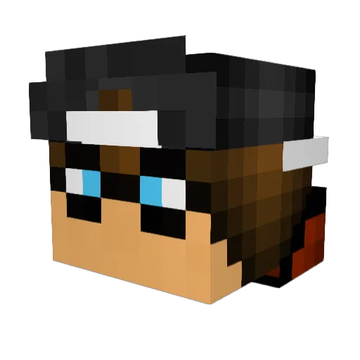 FireAidz Minecraft avatar head, 3D render