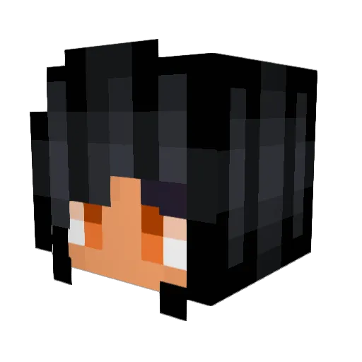 FireAri Minecraft avatar head, 3D render