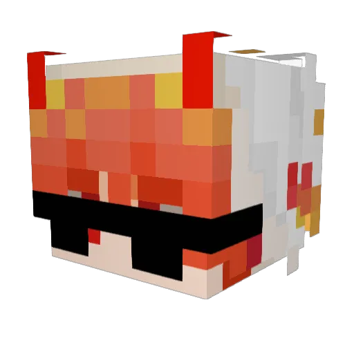 FireAspectMC Minecraft avatar head, 3D render