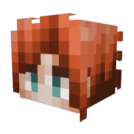 FireDAce Minecraft avatar head, 3D render