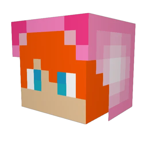 FireDemo Minecraft avatar head, 3D render