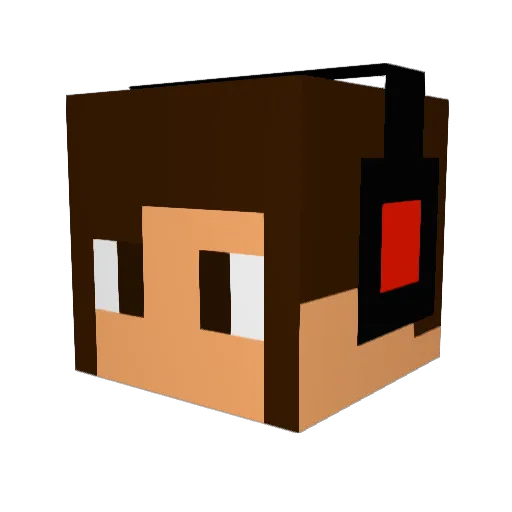 FireDotGamer Minecraft avatar head, 3D render