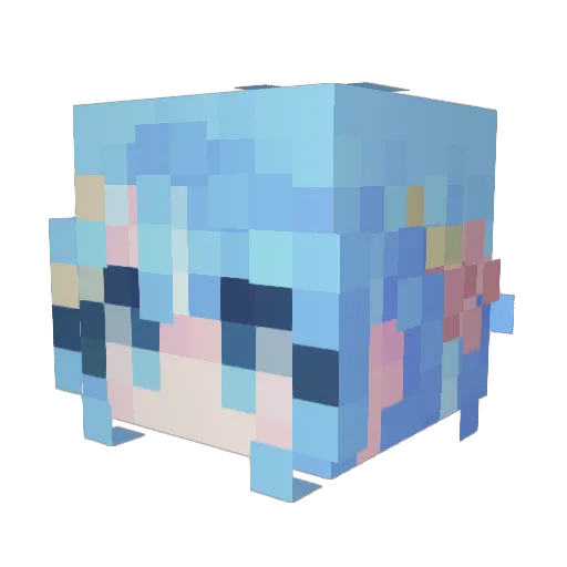FireFly_00 Minecraft avatar head, 3D render