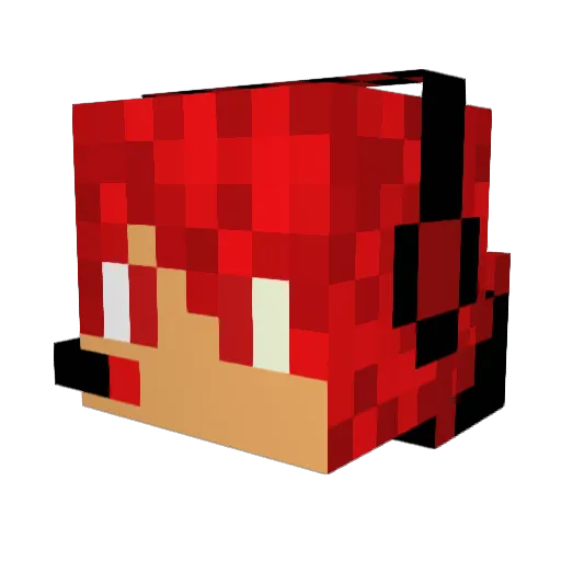 FireFox107 Minecraft avatar head, 3D render