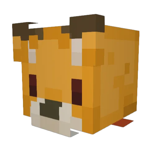 FireFox506 Minecraft avatar head, 3D render