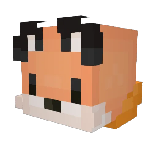 FireFoxh Minecraft avatar head, 3D render