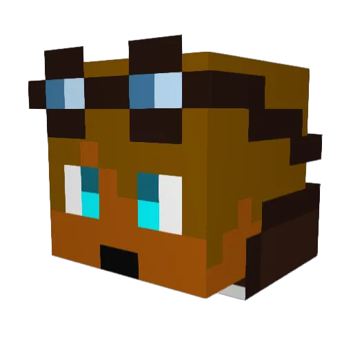 FireFusionYT Minecraft avatar head, 3D render