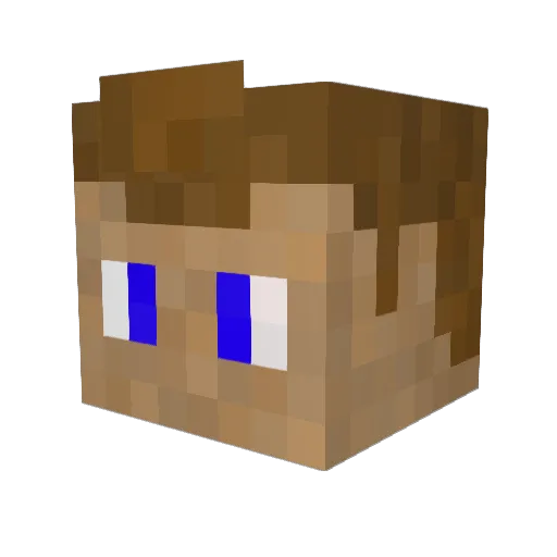 FireFuss Minecraft avatar head, 3D render