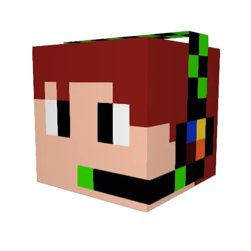 FireGamer4D Minecraft avatar head, 3D render