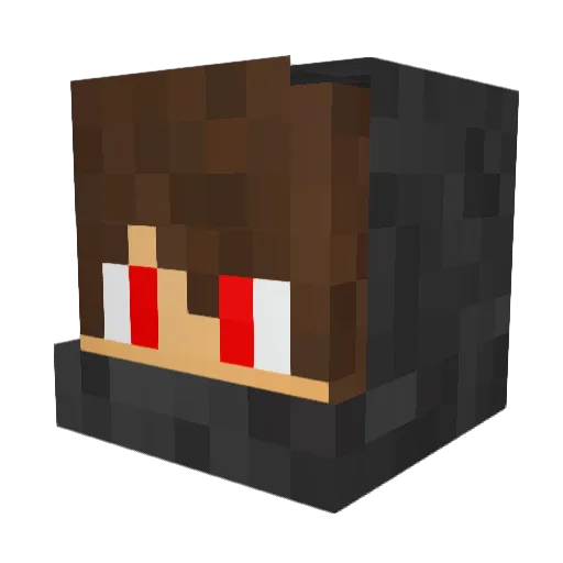 FireHunterHD Minecraft avatar head, 3D render