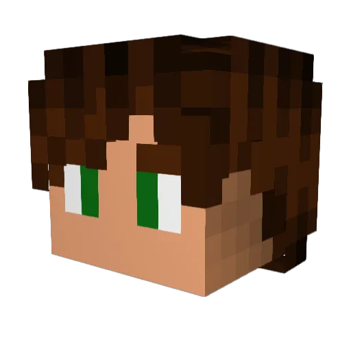 FireInTheHouse Minecraft avatar head, 3D render