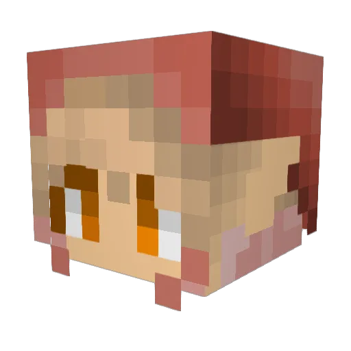 FireKirby Minecraft avatar head, 3D render
