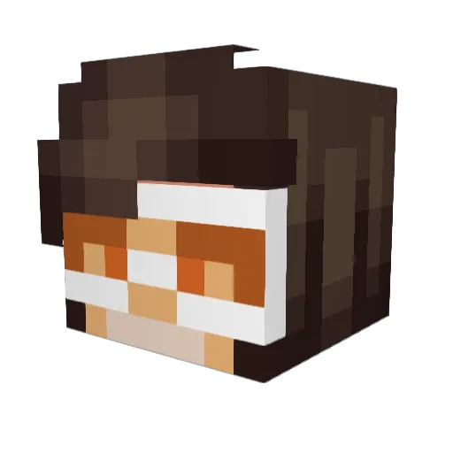 FireKup Minecraft avatar head, 3D render