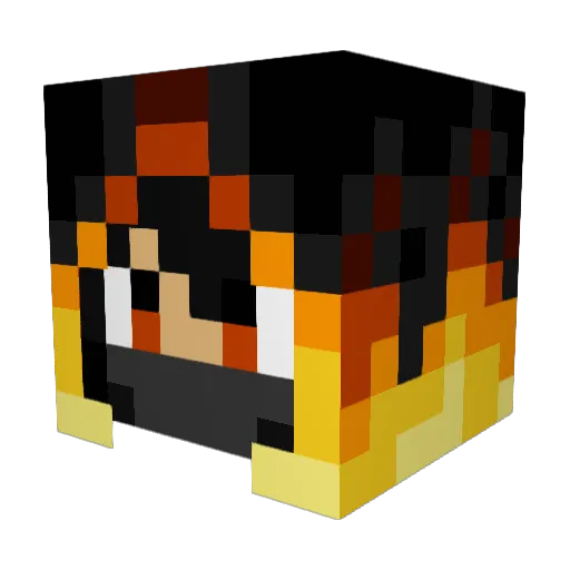 FireMage957 Minecraft avatar head, 3D render