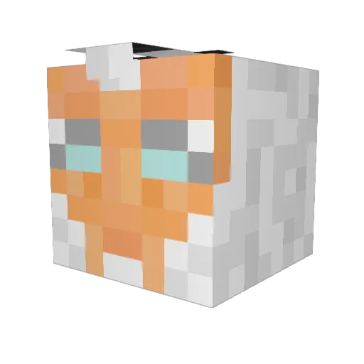 FireNova_100 Minecraft avatar head, 3D render