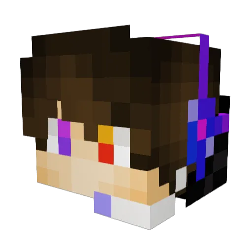 FireSaphire Minecraft avatar head, 3D render