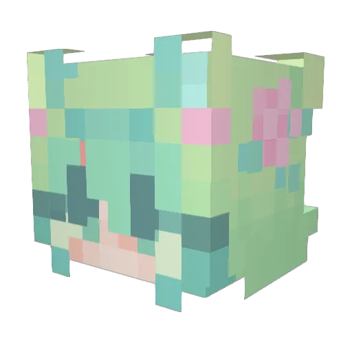 FireSkeletal Minecraft avatar head, 3D render