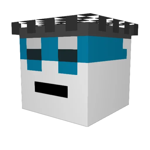 FireSticker Minecraft avatar head, 3D render